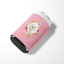 Load image into Gallery viewer, Bichon Frise Pink Flowers Can or Bottle Hugger CK4263CC