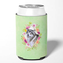 Load image into Gallery viewer, Alaskan Malamute Green Flowers Can or Bottle Hugger CK4272CC