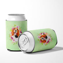 Load image into Gallery viewer, Basset Hound Green Flowers Can or Bottle Hugger CK4276CC