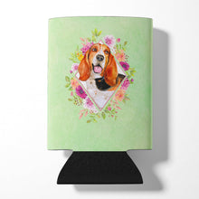 Load image into Gallery viewer, Basset Hound Green Flowers Can or Bottle Hugger CK4276CC