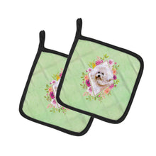 Load image into Gallery viewer, Bichon Fris? #1 Green Flowers Pot Holders - Set of 2 - Heat-Resistant Kitchen Essentials CK4279PTHD
