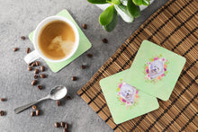 Load image into Gallery viewer, Bichon Fris? #2 Green Flowers Coasters - Set of 4 Lightweight Foam, Absorbent Drink Coasters  CK4280FC