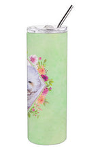 Load image into Gallery viewer, Bichon Frisé #2 Green Flowers Double Walled Stainless Steel 20 oz Skinny Tumbler CK4280TBL20