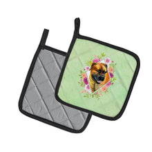 Load image into Gallery viewer, Borboel Mastiff Green Flowers Pot Holders - Set of 2 - Heat-Resistant Kitchen Essentials CK4281PTHD