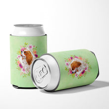 Load image into Gallery viewer, Cavalier King Charles Spaniel Green Flowers Can or Bottle Hugger CK4286CC