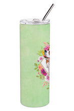 Load image into Gallery viewer, Cavalier King Charles Spaniel Green Flowers Double Walled Stainless Steel 20 oz Skinny Tumbler CK4286TBL20