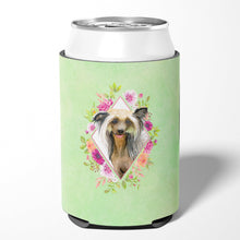 Load image into Gallery viewer, Chinese Crested Green Flowers Can or Bottle Hugger CK4290CC