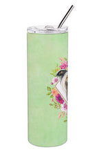 Load image into Gallery viewer, Chinese Crested Green Flowers Double Walled Stainless Steel 20 oz Skinny Tumbler CK4290TBL20