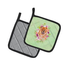 Load image into Gallery viewer, Chow Chow #1 Green Flowers Pot Holders - Set of 2 - Heat-Resistant Kitchen Essentials CK4291PTHD