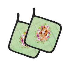 Load image into Gallery viewer, Chow Chow #2 Green Flowers Pot Holders - Set of 2 - Heat-Resistant Kitchen Essentials CK4293PTHD
