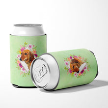 Load image into Gallery viewer, Dachshund Red #1 Green Flowers Can or Bottle Hugger CK4294CC