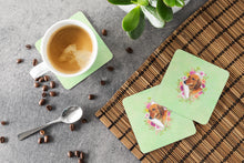Load image into Gallery viewer, Dachshund Red #1 Green Flowers Coasters - Set of 4 Lightweight Foam, Absorbent Drink Coasters  CK4294FC