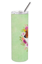 Load image into Gallery viewer, Dachshund Red #1 Green Flowers Double Walled Stainless Steel 20 oz Skinny Tumbler CK4294TBL20