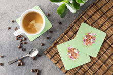 Load image into Gallery viewer, Dachshund Red #2 Green Flowers Coasters - Set of 4 Lightweight Foam, Absorbent Drink Coasters  CK4295FC