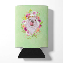 Load image into Gallery viewer, English Bulldog Green Flowers Can or Bottle Hugger CK4300CC