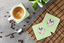 Load image into Gallery viewer, French Bulldog Green Flowers Coasters - Set of 4 Lightweight Foam, Absorbent Drink Coasters  CK4303FC