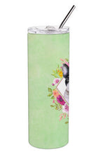 Load image into Gallery viewer, French Bulldog Green Flowers Double Walled Stainless Steel 20 oz Skinny Tumbler CK4303TBL20