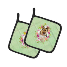 Load image into Gallery viewer, German Shepherd #1 Green Flowers Pot Holders - Set of 2 - Heat-Resistant Kitchen Essentials CK4306PTHD