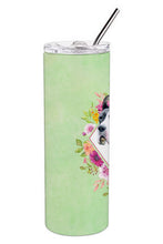 Load image into Gallery viewer, Great Dane Green Flowers Double Walled Stainless Steel 20 oz Skinny Tumbler CK4310TBL20