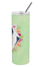 Load image into Gallery viewer, Great Dane Green Flowers Double Walled Stainless Steel 20 oz Skinny Tumbler CK4310TBL20