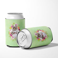 Load image into Gallery viewer, Siberian Husky #2 Green Flowers Can or Bottle Hugger CK4312CC