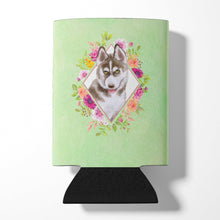 Load image into Gallery viewer, Siberian Husky #2 Green Flowers Can or Bottle Hugger CK4312CC