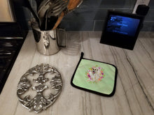 Load image into Gallery viewer, Irish Wolfhound Green Flowers Pot Holders - Set of 2 - Heat-Resistant Kitchen Essentials CK4313PTHD