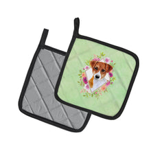 Load image into Gallery viewer, Jack Russell Terrier #2 Green Flowers Pot Holders - Set of 2 - Heat-Resistant Kitchen Essentials CK4316PTHD