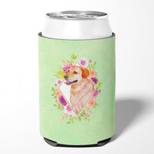 Load image into Gallery viewer, Yellow Labrador Retriever Green Flowers Can or Bottle Hugger CK4318CC