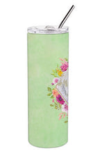 Load image into Gallery viewer, Maltese Green Flowers Double Walled Stainless Steel 20 oz Skinny Tumbler CK4319TBL20