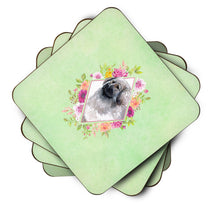 Load image into Gallery viewer, Moscow Watchdog Green Flowers Coasters - Set of 4 Lightweight Foam, Absorbent Drink Coasters  CK4322FC