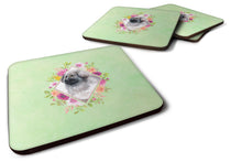 Load image into Gallery viewer, Moscow Watchdog Green Flowers Coasters - Set of 4 Lightweight Foam, Absorbent Drink Coasters  CK4322FC