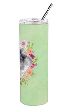 Load image into Gallery viewer, Moscow Watchdog Green Flowers Double Walled Stainless Steel 20 oz Skinny Tumbler CK4322TBL20
