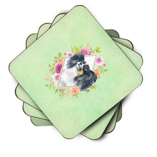 Load image into Gallery viewer, Papillon Green Flowers Coasters - Set of 4 Lightweight Foam, Absorbent Drink Coasters  CK4325FC