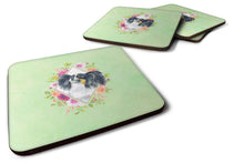 Load image into Gallery viewer, Papillon Green Flowers Coasters - Set of 4 Lightweight Foam, Absorbent Drink Coasters  CK4325FC
