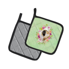 Load image into Gallery viewer, Pekingese Green Flowers Pot Holders - Set of 2 - Heat-Resistant Kitchen Essentials CK4326PTHD