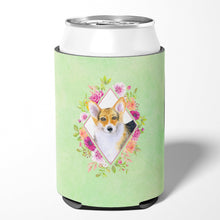 Load image into Gallery viewer, Corgi Green Flowers Can or Bottle Hugger CK4327CC