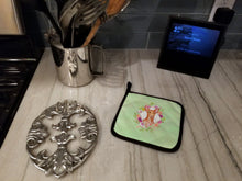 Load image into Gallery viewer, Pharaoh Hound Green Flowers Pot Holders - Set of 2 - Heat-Resistant Kitchen Essentials CK4328PTHD