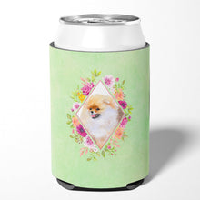 Load image into Gallery viewer, Pomeranian #2 Green Flowers Can or Bottle Hugger CK4330CC