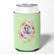 Load image into Gallery viewer, Standard Grey Poodle Green Flowers Can or Bottle Hugger CK4333CC