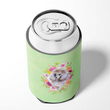 Load image into Gallery viewer, Standard Grey Poodle Green Flowers Can or Bottle Hugger CK4333CC