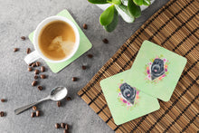 Load image into Gallery viewer, Russian Black Terrier Green Flowers Coasters - Set of 4 Lightweight Foam, Absorbent Drink Coasters  CK4336FC