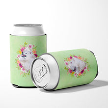 Load image into Gallery viewer, Samoyed Green Flowers Can or Bottle Hugger CK4337CC