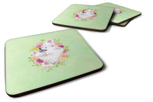 Load image into Gallery viewer, Samoyed Green Flowers Coasters - Set of 4 Lightweight Foam, Absorbent Drink Coasters  CK4337FC