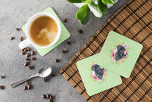 Load image into Gallery viewer, Giant Schnauzer Green Flowers Coasters - Set of 4 Lightweight Foam, Absorbent Drink Coasters  CK4338FC