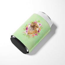 Load image into Gallery viewer, Shar Pei Green Flowers Can or Bottle Hugger CK4341CC