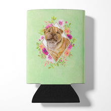 Load image into Gallery viewer, Shar Pei Green Flowers Can or Bottle Hugger CK4341CC