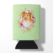 Load image into Gallery viewer, Sheltie Shetland Sheepdog Green Flowers Can or Bottle Hugger CK4342CC