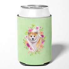 Load image into Gallery viewer, Shiba Inu Green Flowers Can or Bottle Hugger CK4343CC