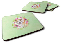 Load image into Gallery viewer, Shiba Inu Green Flowers Coasters - Set of 4 Lightweight Foam, Absorbent Drink Coasters  CK4343FC